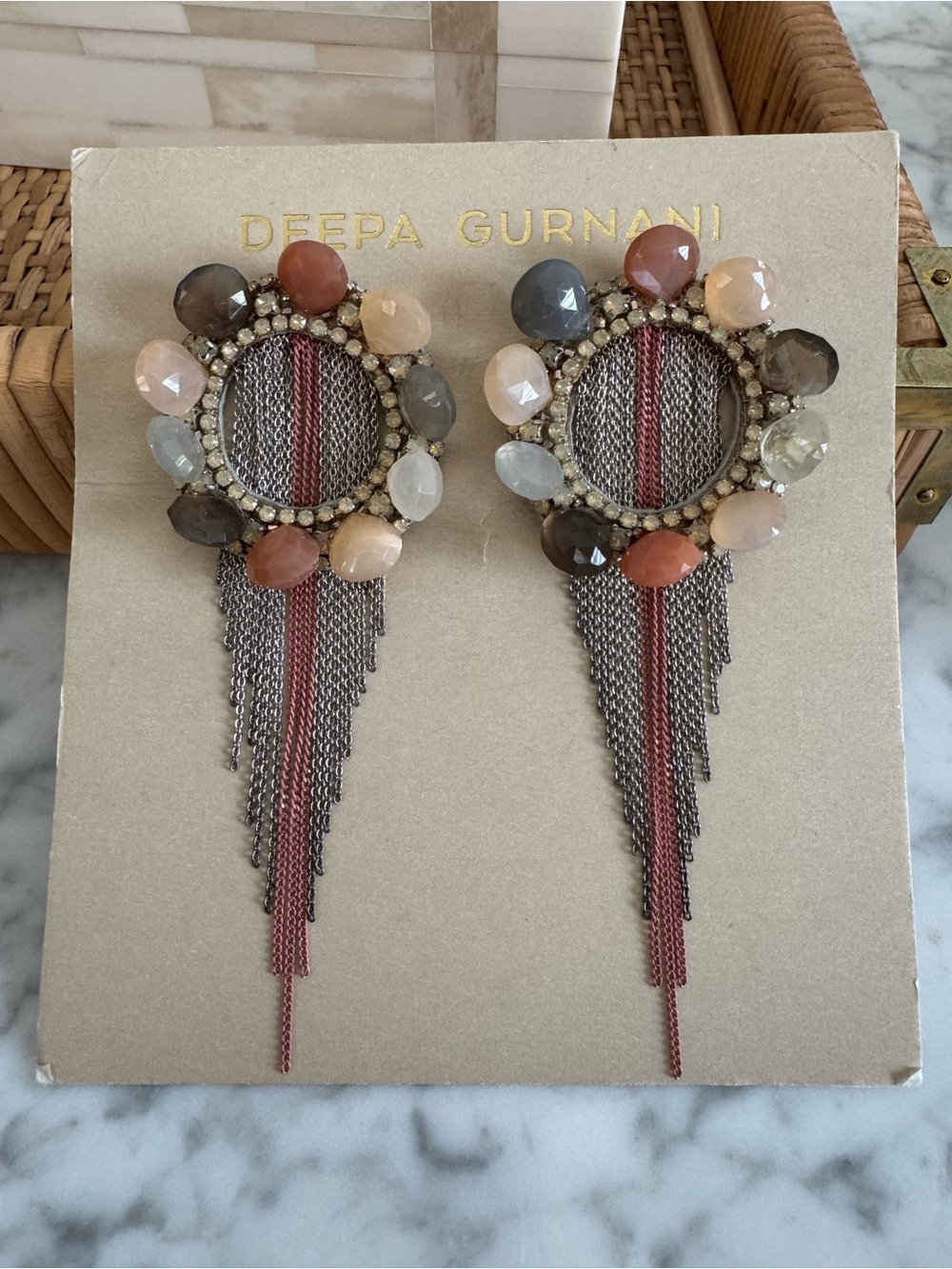 Deepa Gurnani Kavya Statement Earrings NWOT
